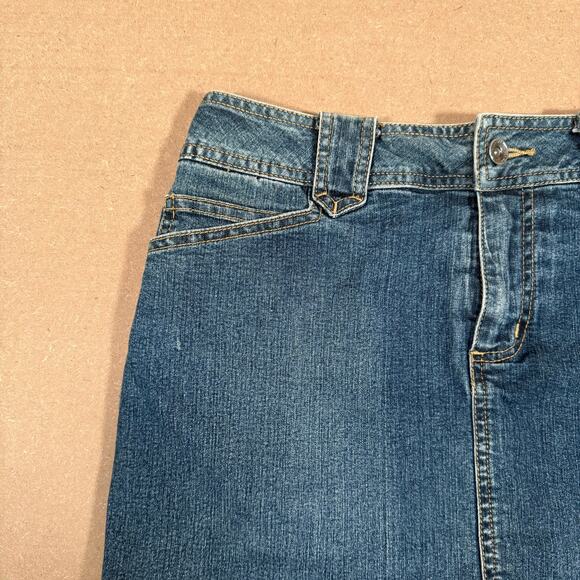 Y2K Stretch Denim Jean Skirt Skort Mini Mid Rise Blue St Johns Bay Size 4 - Picture 5 of 7